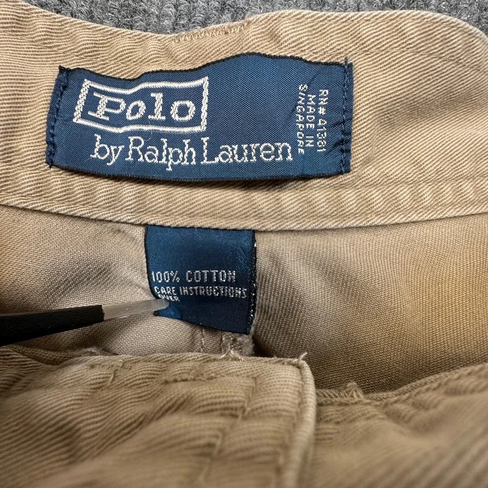 Polo Ralph Lauren Chino Shorts Men 35 (Fits as 34) Khaki Tan Cotton Twill Preppy